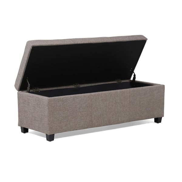 Unbranded Cole Brown 48 in. Upholstered Bedroom Bench with Storage
