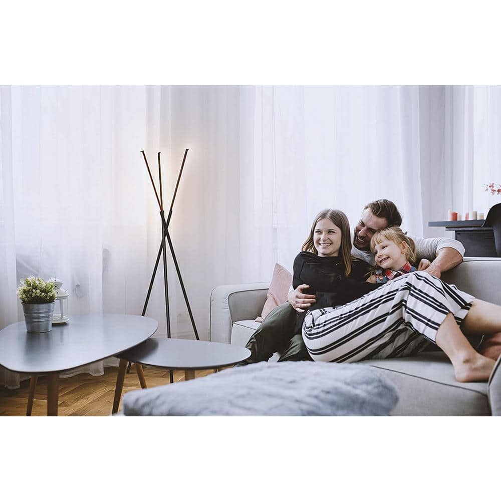 Modern Black 60" LED Tripod Floor Lamp with Energy Star