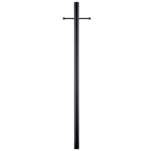3 in. x 84 in. Black Direct Burial Ladder Rest Outdoor Lamp Post (1-Pack)