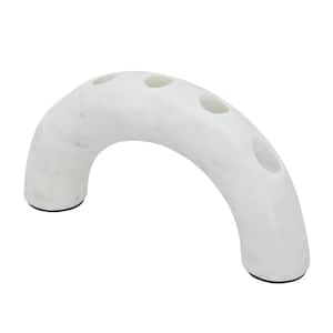 Arched Taper Candle Holder - 10 in. x 2 in. x 5.5 in. - White Marble