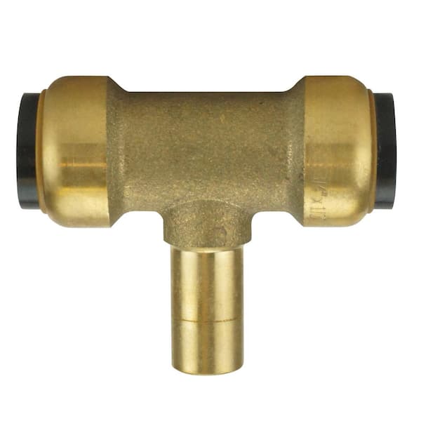 Tectite 1/2 in. Brass Push-To-Connect x 1/2 in. Brass Push-To-Connect x 1/2 in. CTS Street Outlet Tee
