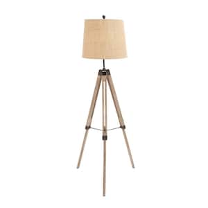 61 in. Brown Wood Floor Lamp