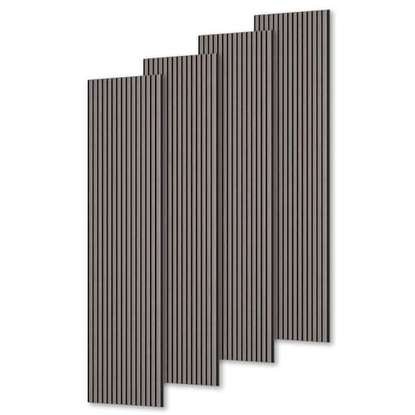 comforthomi Walnut 0.9 in. x 1.05 ft. x 8.86 ft. Acoustic/Sound Absorb 3D Oak Overlapping Wood Slat Decorative Wall Paneling 2-Pack