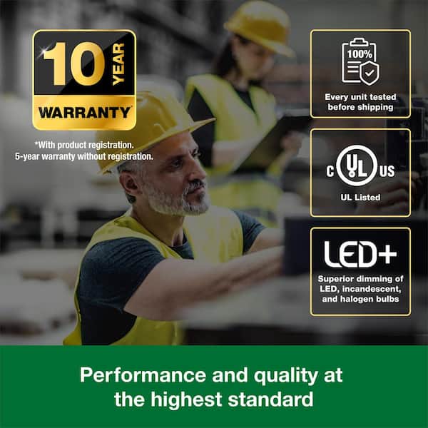 Maestro LED+ Dimmer Switch for Dimmable LED Bulbs, 150W/Single-Pole or Multi-Location, Palladium (MACL-153M-PD)