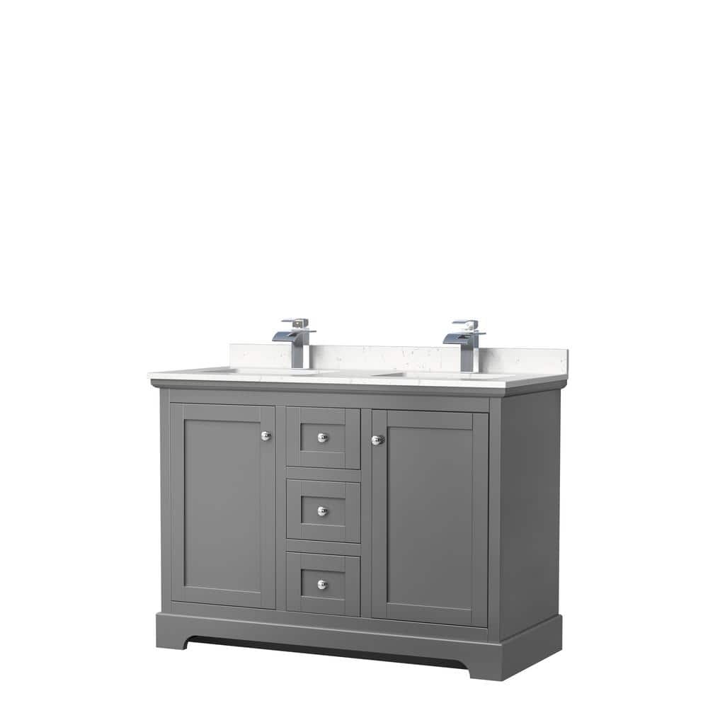 Wyndham Collection 48 in. W x 22 in. D Double Vanity in Dark Gray with