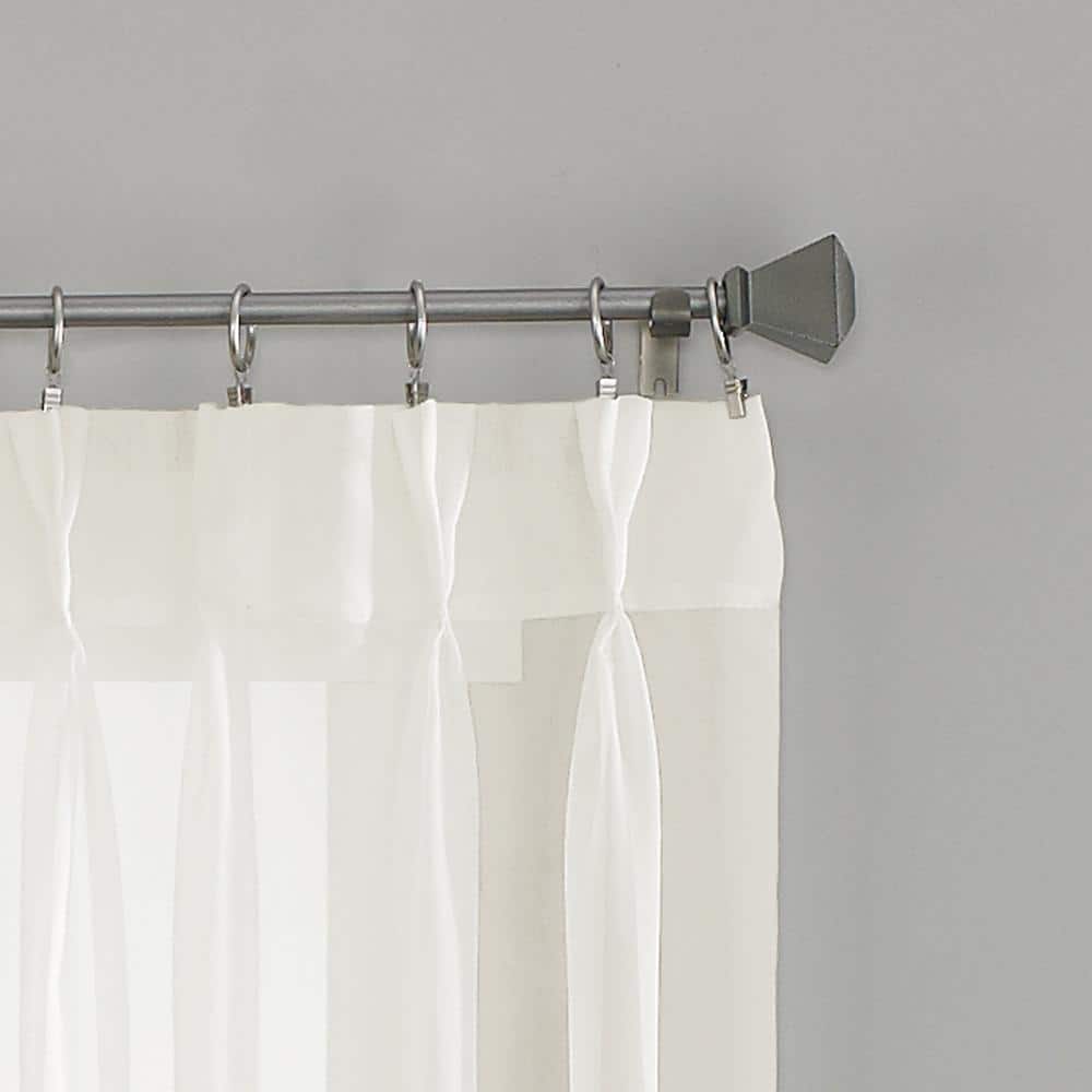 Oyster Sheer Polyester Pinch Pleat Window Curtain Panel, 29" x 84"