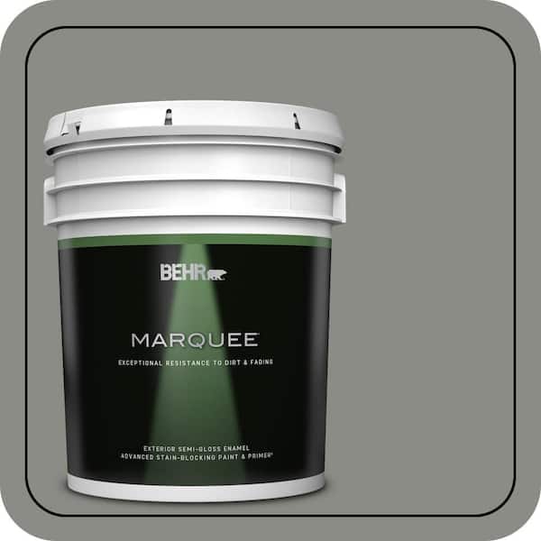 BEHR MARQUEE 5 gal. #N380-5 Naturalist Gray Semi-Gloss Enamel Exterior Paint & Primer