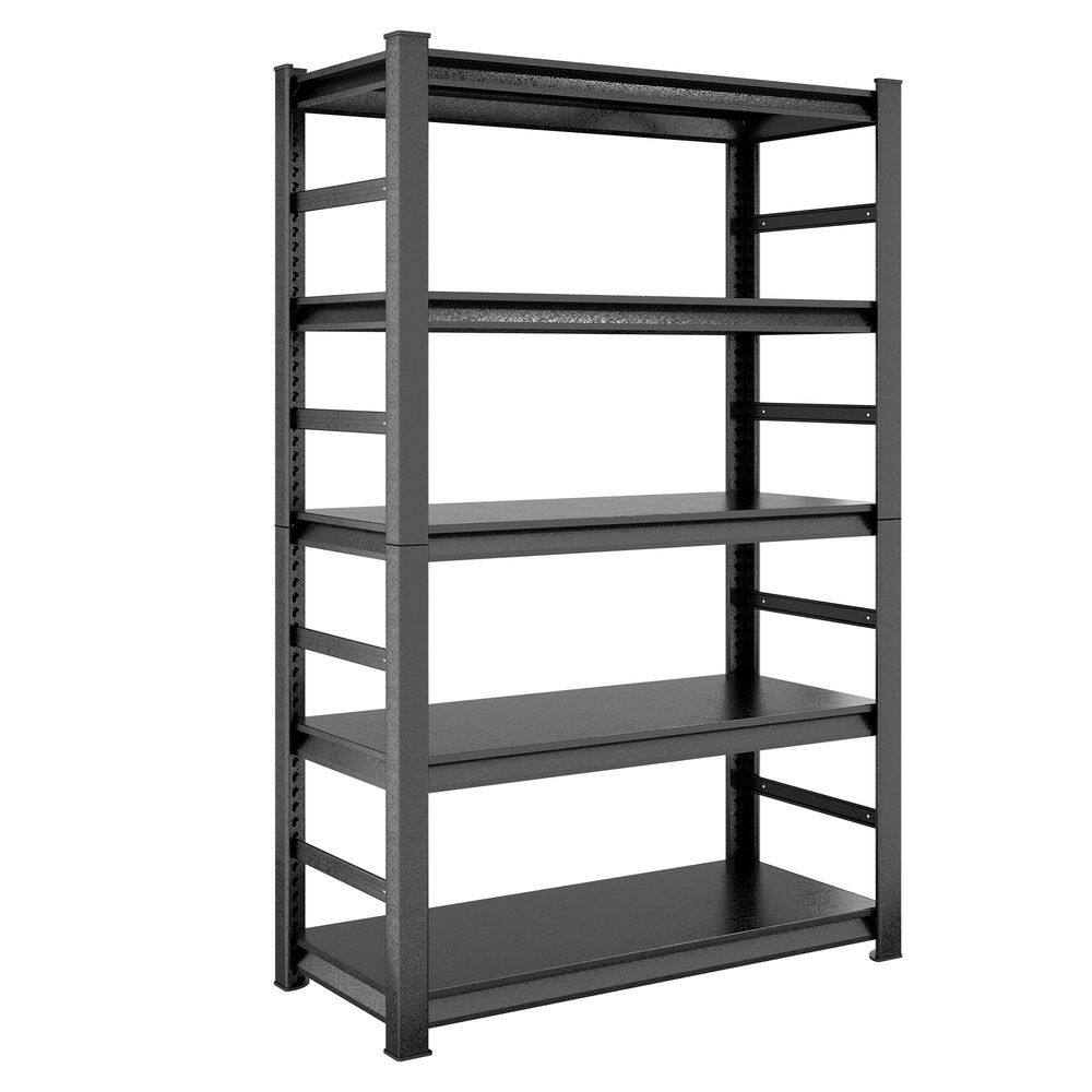 5-Tiers Steel Adjustable Garage Storage Shelving Unit with Side Rails in Black (47.2 in. W x 72 in. H x 23.6 in. D) price history on PriceWatchPro