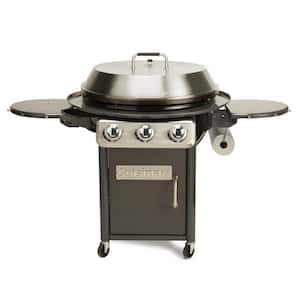 3-Burner Propane Gas 360-Degree XL Griddle Cooking Center in Gray with Stainless Steel Lid