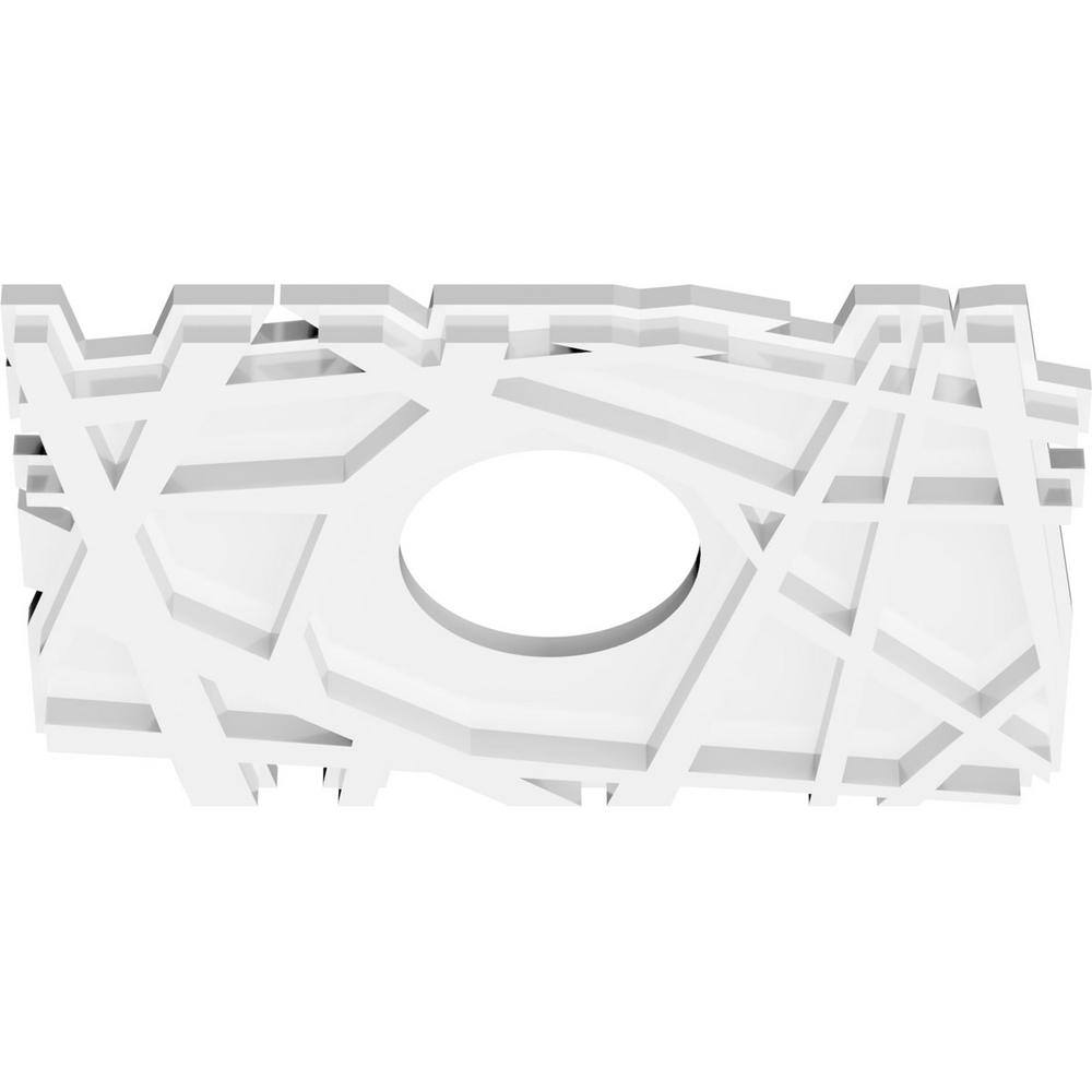 White PVC Contemporary Rectangular Ceiling Medallion