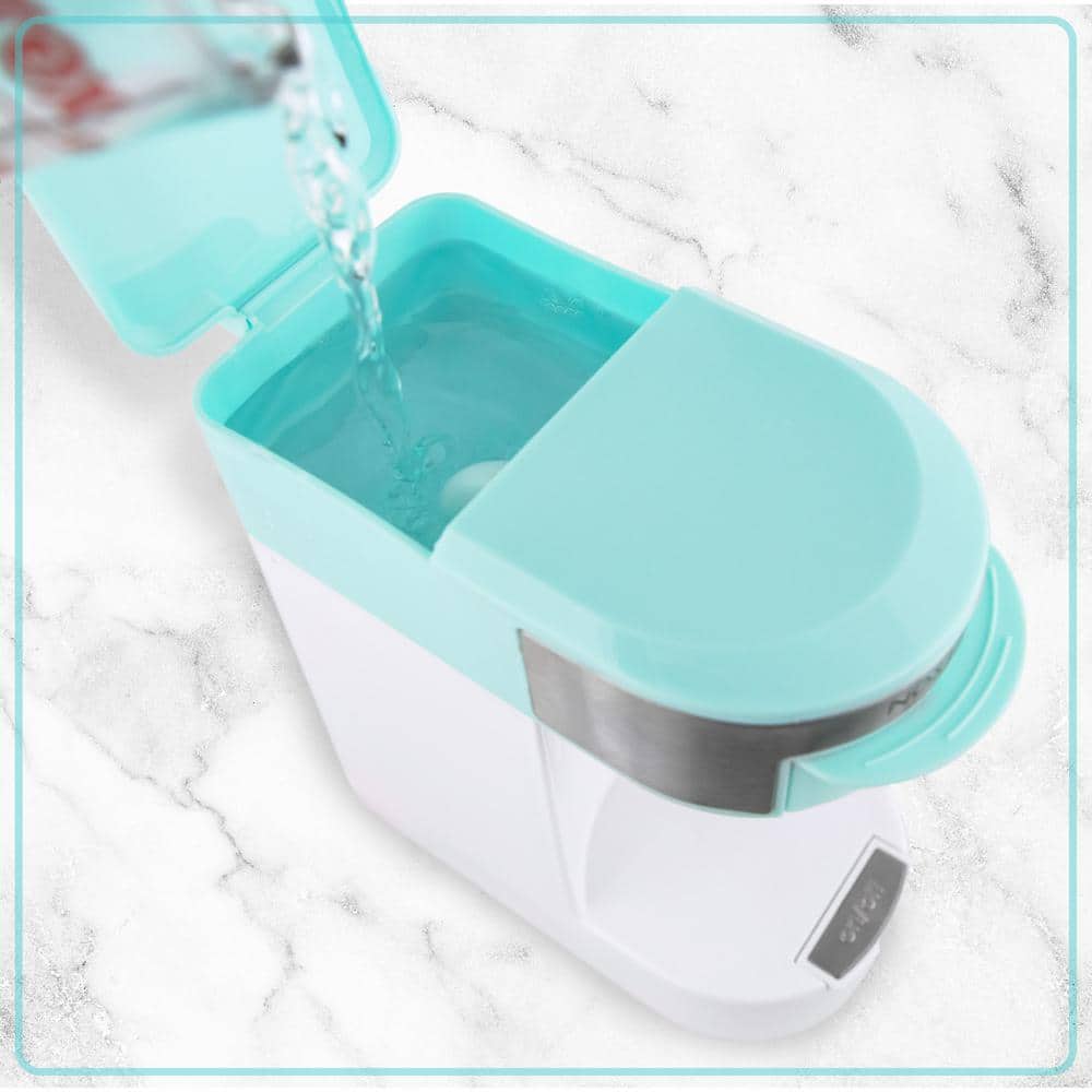 Aqua and White Single Serve Coffee Maker with Reusable Filter