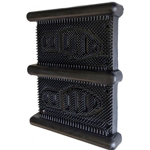 Rubber Black 15.5 in. x 12.5 in. Outdoor Boot Scraper Mat