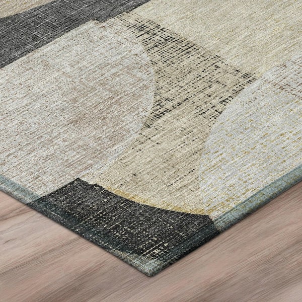 Chantille Machine Washable Indoor/Outdoor Abstract ACN3059 Graphite 10 ft. x 14 ft. Area Rug