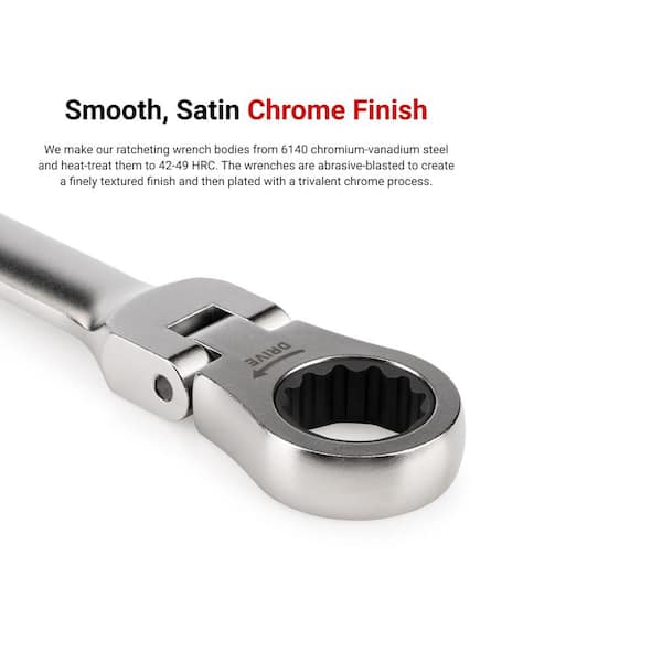 TEKTON 7 mm Flex Head 12-Point Ratcheting Combination Wrench