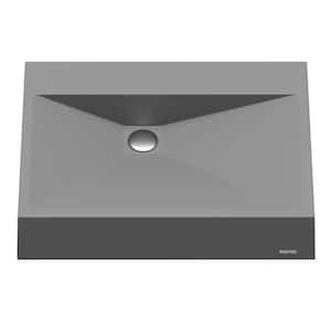 Envy 25 in. Quartz Rectangular Vessel Sink in Grey