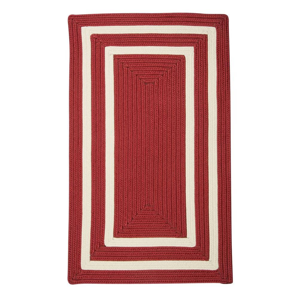 Home Decorators Collection Griffin Border Red/White 8 ft. x 11 ft. Braided Indoor/Outdoor Area
