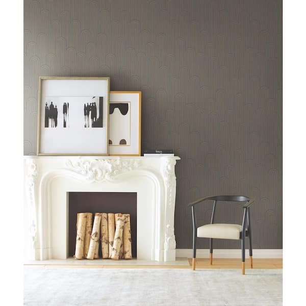 Black Metallic Speakeasy Paper Unpasted Wallpaper (27 in. x 27 ft.)