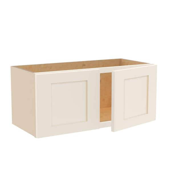 Home Decorators Collection Newport 27 in. W x 12 in. D x 12 in. H Assembled Plywood Wall Bridge Kitchen Cabinet in Blended Cream with Soft Close