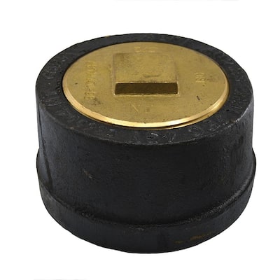 3 in. Service Weight Cast Iron Push-On Cleanout Less Gasket with Raised Head Plug for DWV - 3 in. H