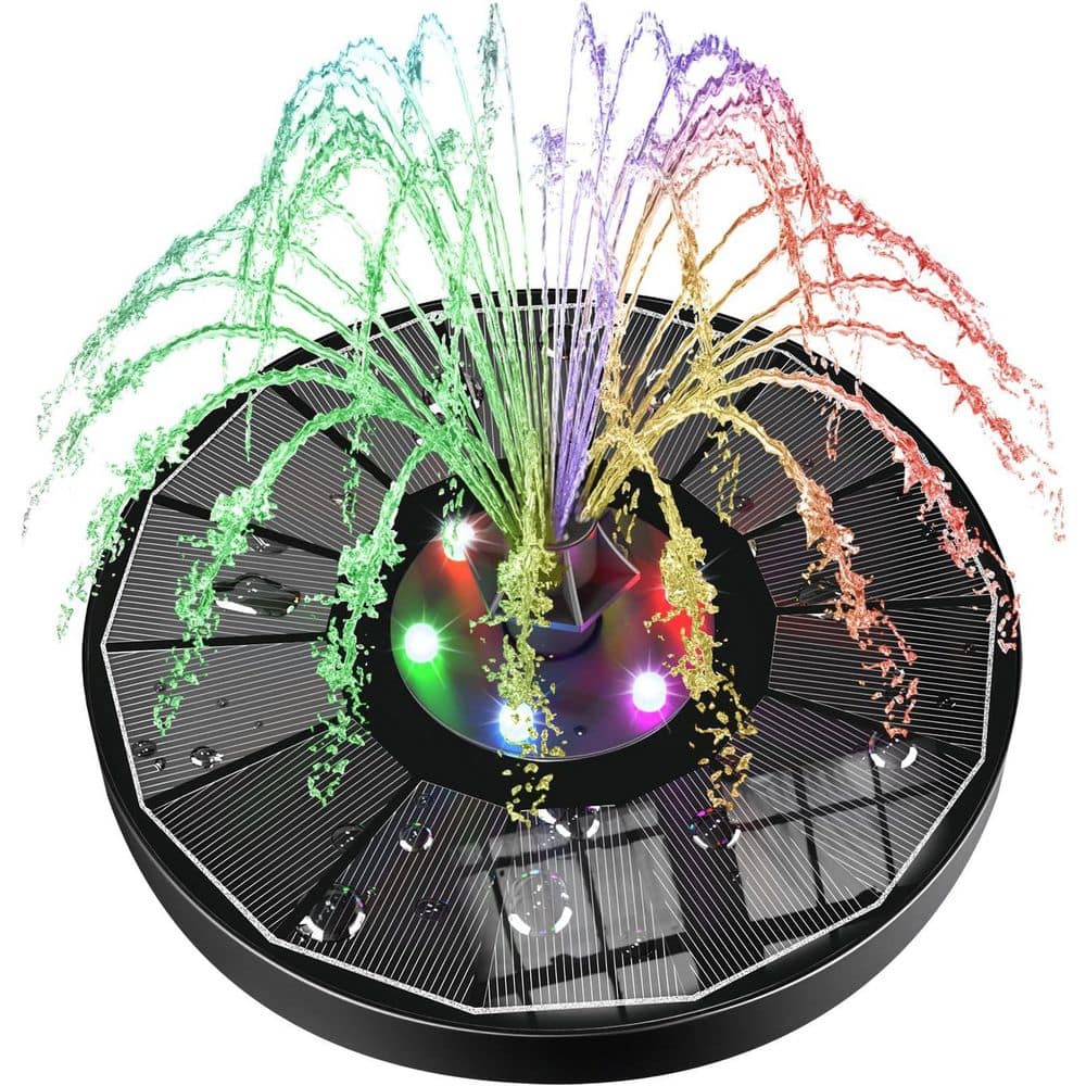 3.5 W 100% Glass Solar Water Fountain Pump Colorful with 2000 Battery 7 Nozzle 4 Fixer for Bird Baths Fish Tank Outdoor price history on PriceWatchPro