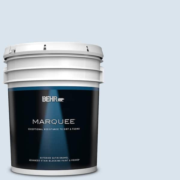 BEHR MARQUEE 5 gal. #590C-2 Ocean Air Satin Enamel Exterior Paint & Primer