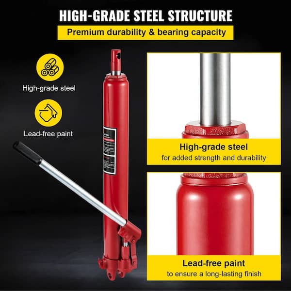SKYSHALO Hydraulic Long Ram Jack 17363 lbs. Load Manual Engine