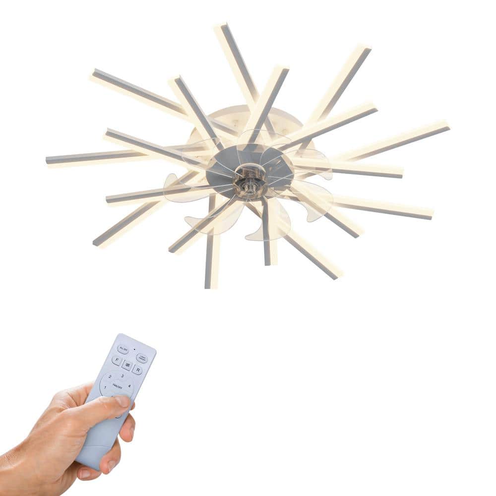 3 ft. LED Indoor White Ceiling Fan with Lights Remote Control Dimmable LED,