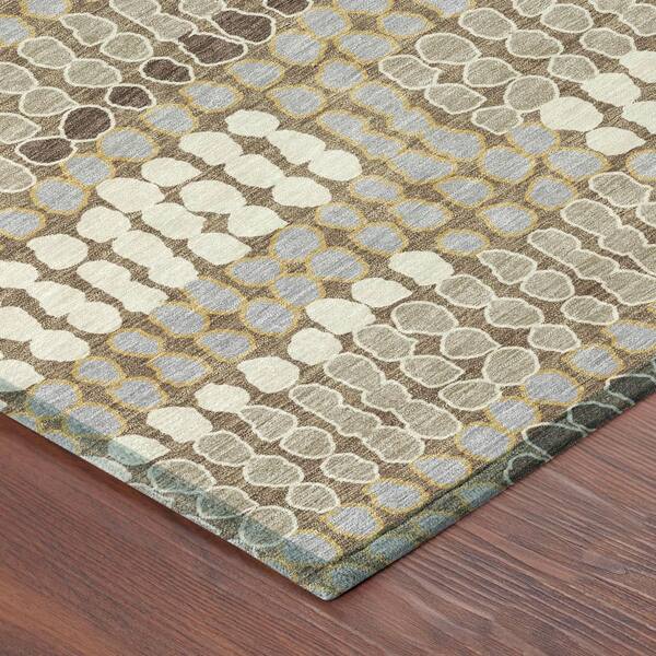 Chantille Machine Washable Indoor/Outdoor Abstract ACN2763 Mocha 10 ft. x 14 ft. Area Rug