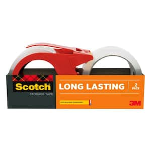 1.88 in. x 54.6 yds. Long Lasting Storage Packaging Tape (2 Rolls and 1 Dispenser)