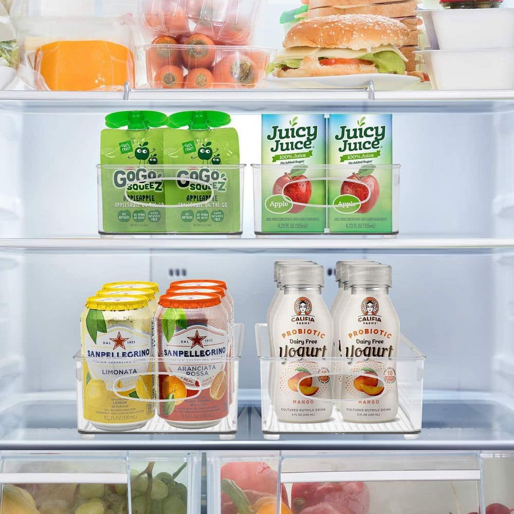Clear Medium Stackable Storage Bins with Handles, 6-Pack