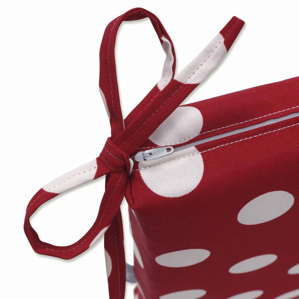 Cushy Polka Dot Red and White Outdoor Bench Cushion 46"