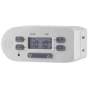 MyTouchSmart Plug-in Digital Timer – Indoor/Outdoor, 2 Grounded Outlets, Weather Resistant, Presets & Custom Countdown