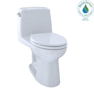 Eco UltraMax ADA Compliant 1-Piece 1.28 GPF Single Flush Elongated Toilet with CeFiONtect in Cotton White, Seat Included