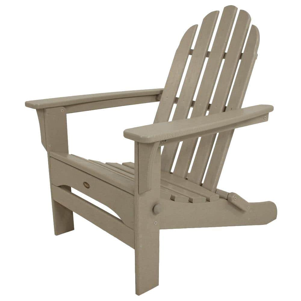 Trex Outdoor Furniture Cape Cod Sand Castle Folding Plastic Adirondack Chair TXA53SC The Home Depot