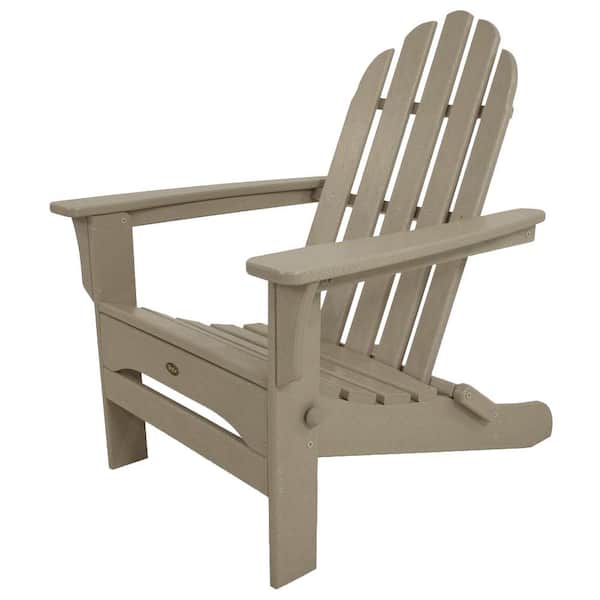 Trex Outdoor Furniture Cape Cod Sand Castle Folding Plastic Adirondack Chair
