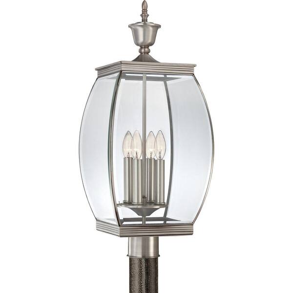 Filament Design Monroe 4-Light Pewter Outdoor Incandescent Post Lantern