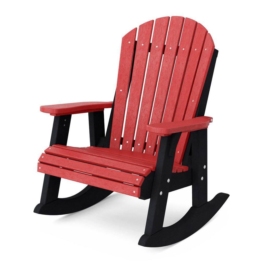 Heritage Cardinal Red and Black Plastic Adirondack Outdoor Rocking Chair price history on PriceWatchPro