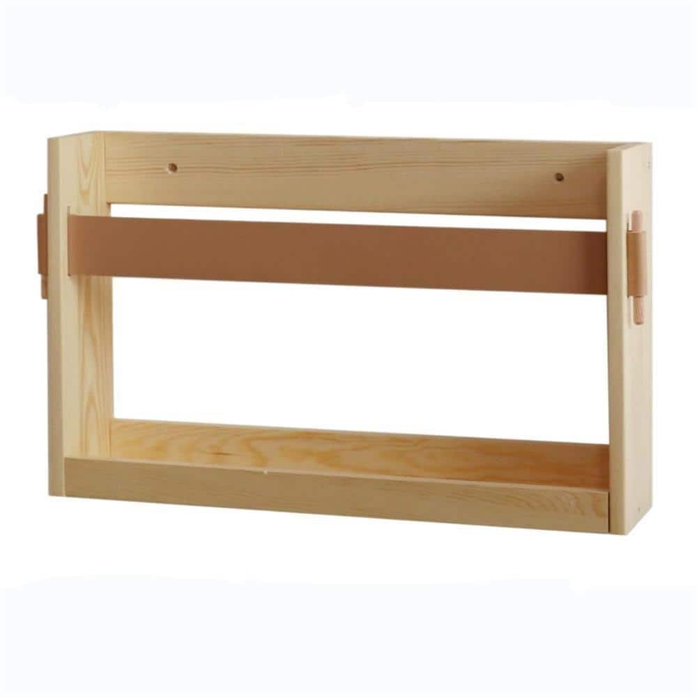Brown 17 in. x 10 in. Wood Wall Mounted Magazine Rack LINBQ570