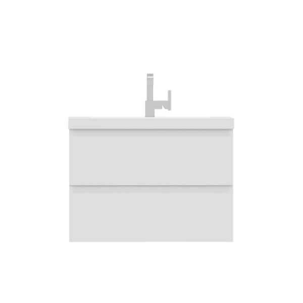 Alya Bath Paterno 30 in. W x 19 in. D Wall Mount Bath Vanity in White with Acrylic Vanity Top in White with White Basin