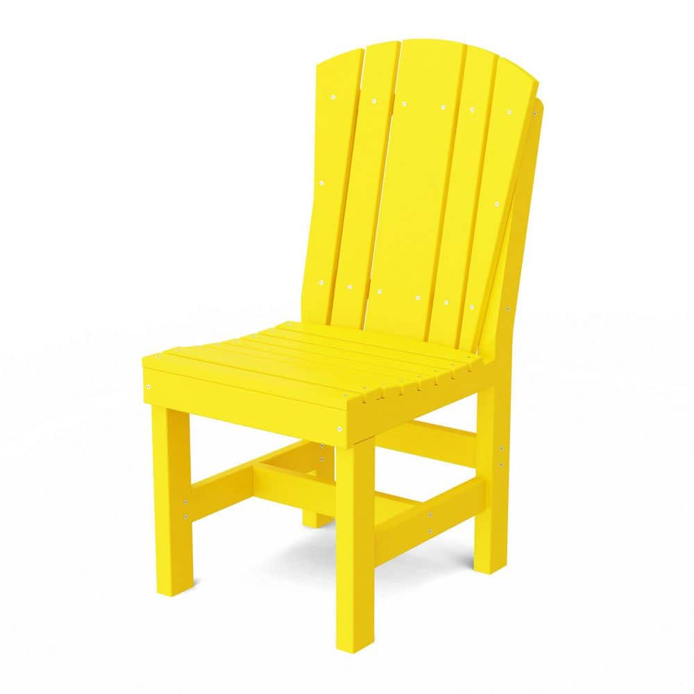 Heritage Lemon Yellow HDPE Plastic Outdoor Dining Side Chair