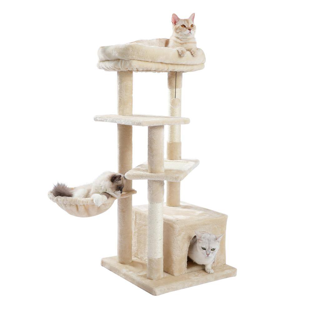Cat Tree for Indoor Cats, 42 in. Multi-Level Cat Tower with Sisal Covered Scratching Posts and Spacious Condo price history on PriceWatchPro