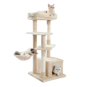Cat Tree for Indoor Cats, 42 in. Multi-Level Cat Tower with Sisal Covered Scratching Posts and Spacious Condo