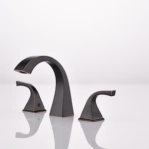 Amo 8 in Widespread 3 Holes 2 Handles Bathroom Faucet with Pop Up drain Assembly in Oil Rubbed Bronze