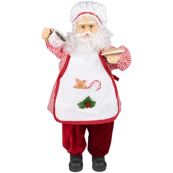 Animated and Musical Chef Santa Claus With Hot Cocoa and Cookie Christmas Figure-24"
