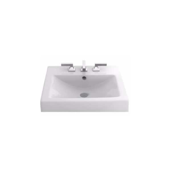 TOTO Vernica II 20 in. Self-Rimming Drop-In Bathroom Sink with Single Faucet Hole in Cotton White