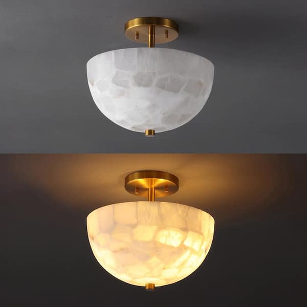JONATHAN Y Celine 11.88 in. 2-Light Modern Contemporary Alabaster