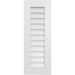 14 in. x 38 in. Rectangular White PVC Paintable Gable Louver Vent Non-Functional