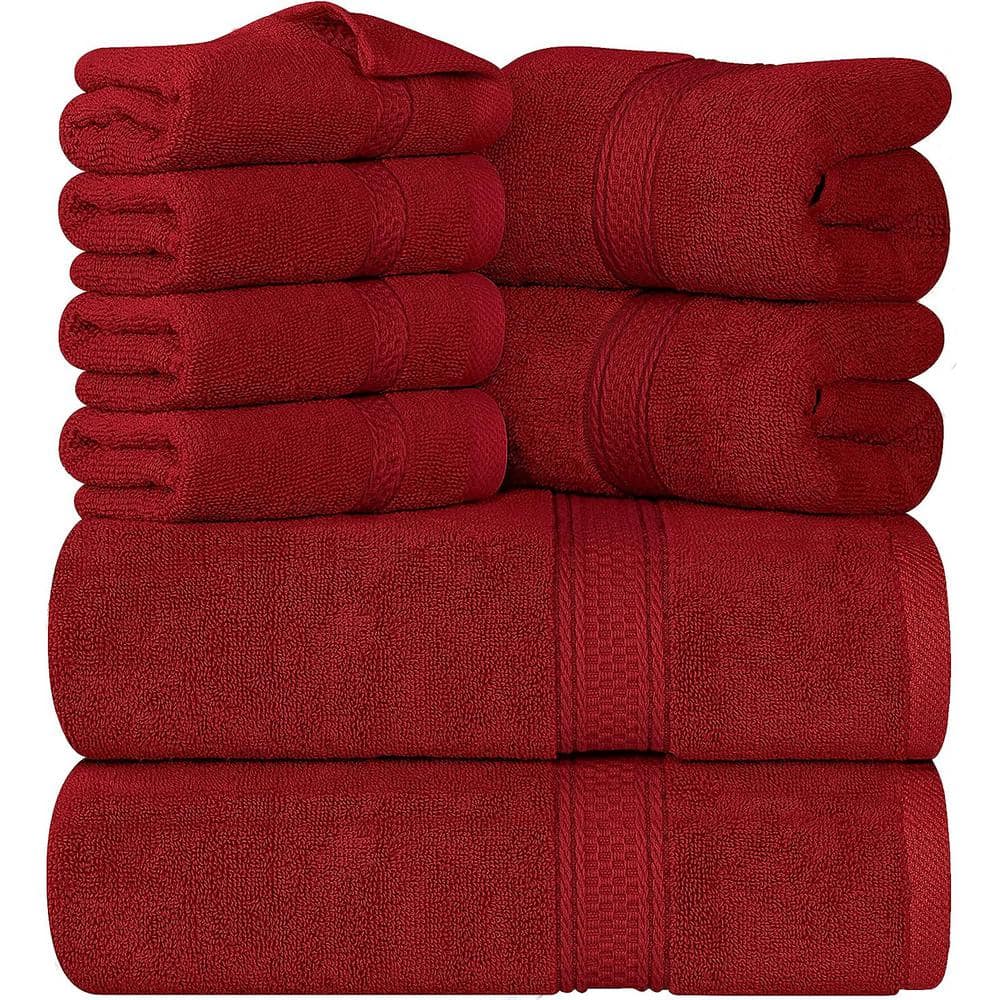 Aoibox 8Piece Premium Towel with 2 Bath Towels, 2 Hand Towels and 4