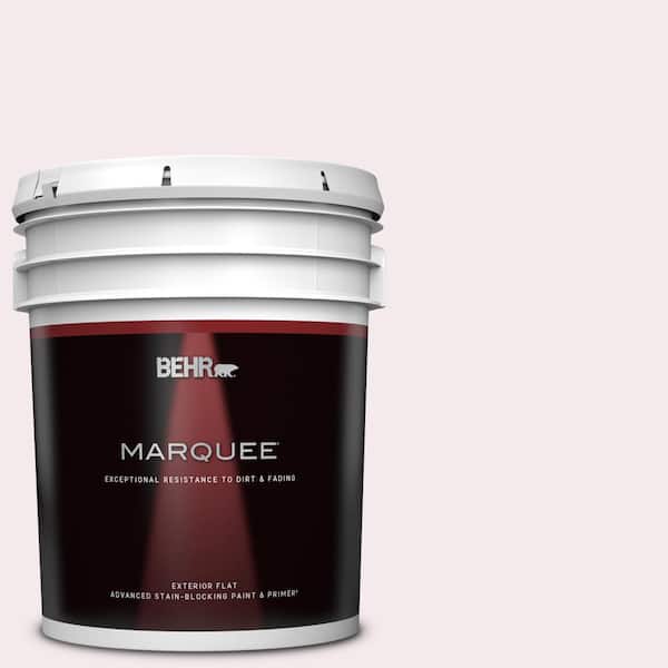 BEHR MARQUEE 5 gal. #100A-1 Barely Pink Flat Exterior Paint & Primer