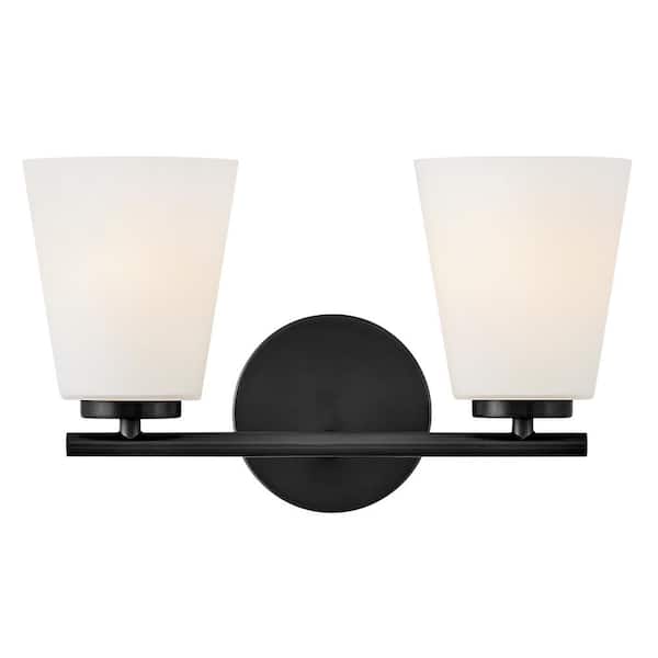 Bri 15.0 in. 2 Light Black Vanity Light